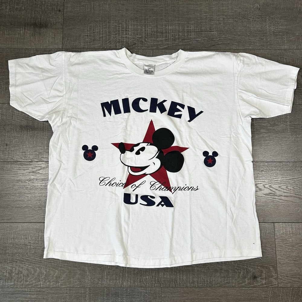 Vintage 90s Disney Store Mickey USA T-Shirt Single Stitch Made USA